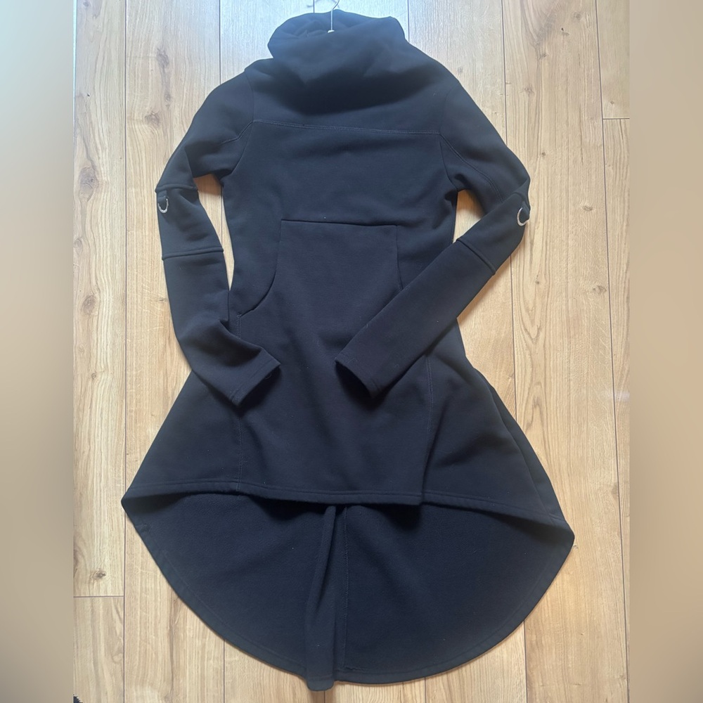 Killstar Black Asymmetrical Tiered Cowl Neck Sweater Dress